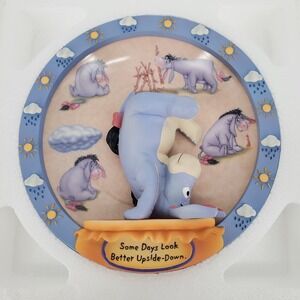 Bradford Exchange Disney Eeyore Some Days Look Better Upside Down 3D Plate 2001